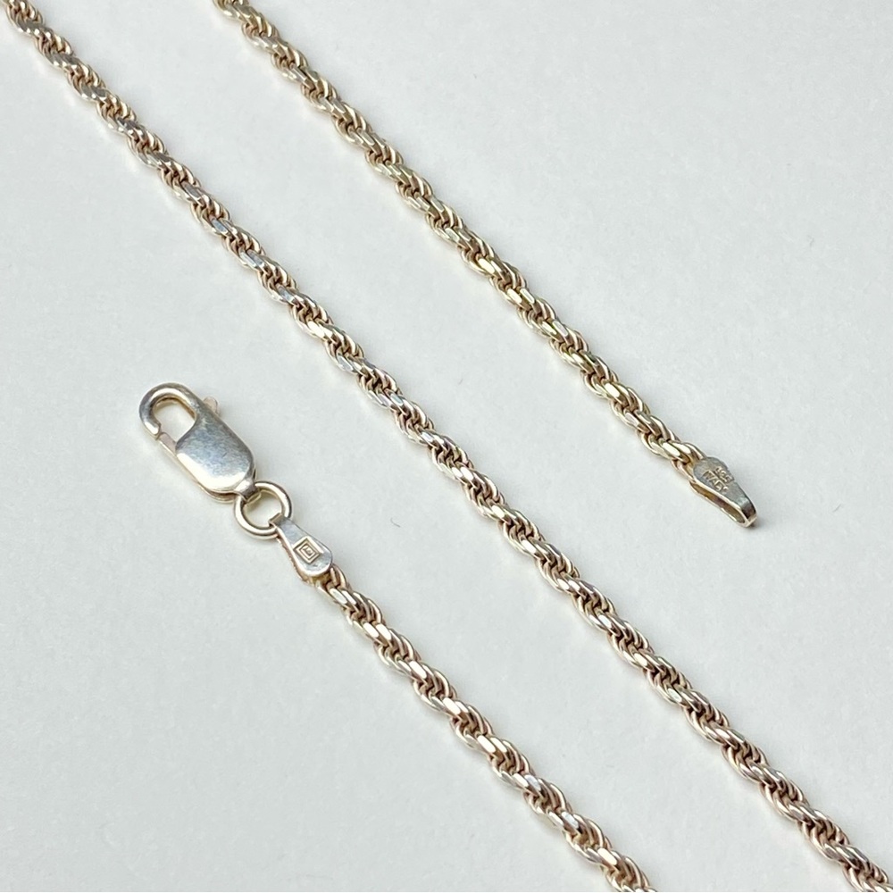 20in Rope Sterling Silver Necklace with Lobster Clasp AGI Italy 9g